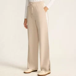 Women's Sport Knit High Rise Relaxed Straight Leg Side Stripe Pants