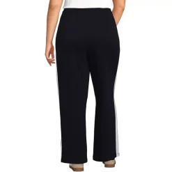 Women's Sport Knit High Rise Relaxed Straight Leg Side Stripe Pants
