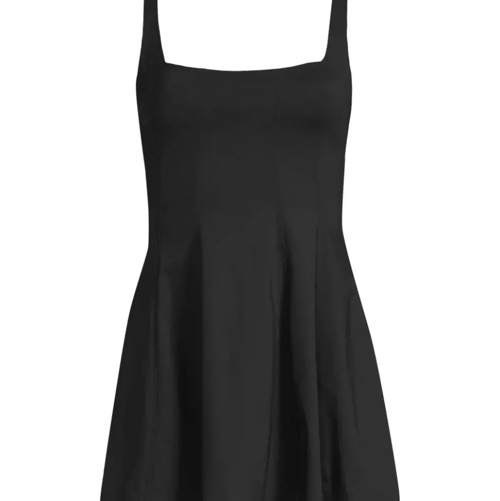 Women's Square Neck Corset Seamed Swim Dress