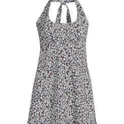 Women's Square Neck Halter Swim Dress One Piece Swimsuit