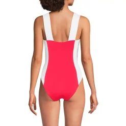 Women's Square Neck High Leg One Piece Swimsuit