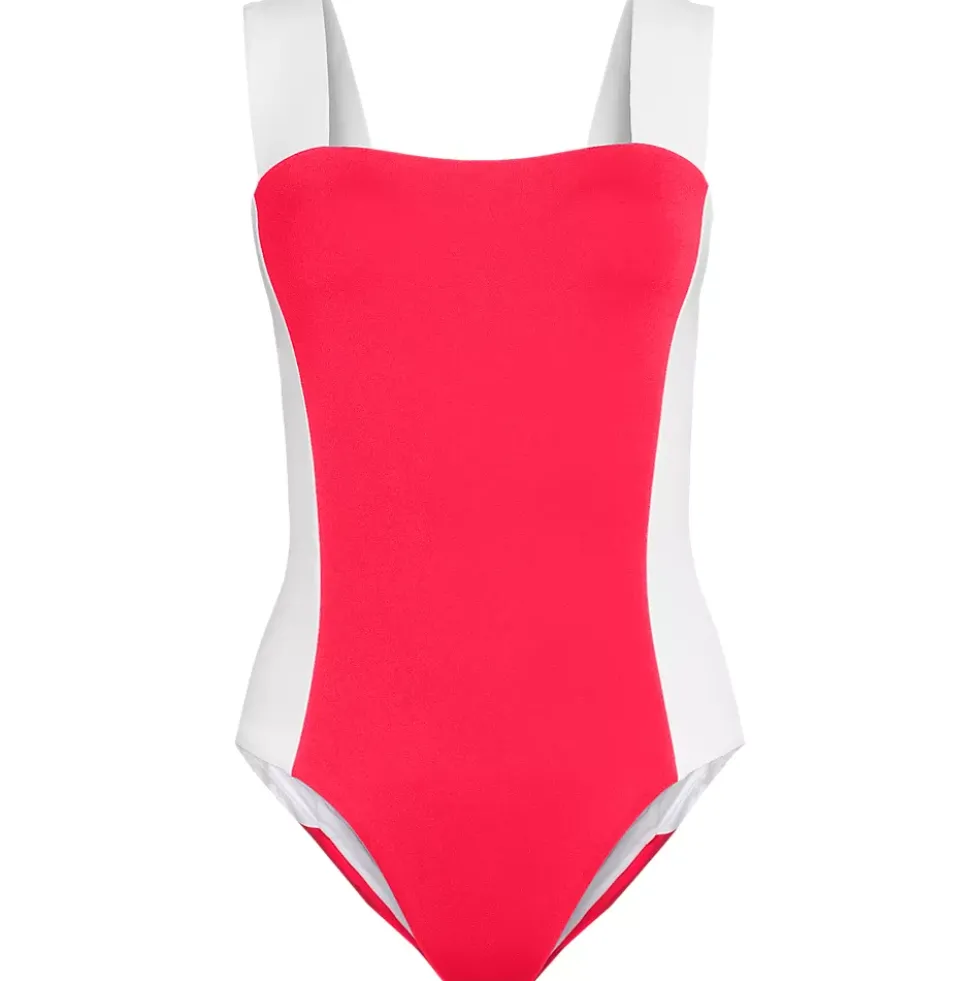 Women's Square Neck High Leg One Piece Swimsuit