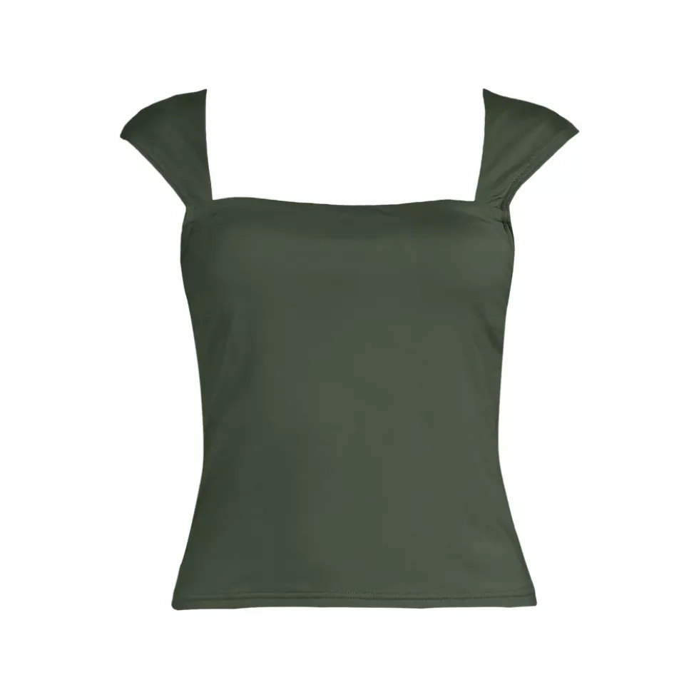 Women's Square Neck Underwire Tankini Top