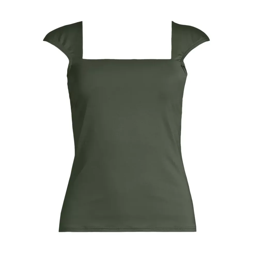 Women's Square Neck Underwire Tankini Top
