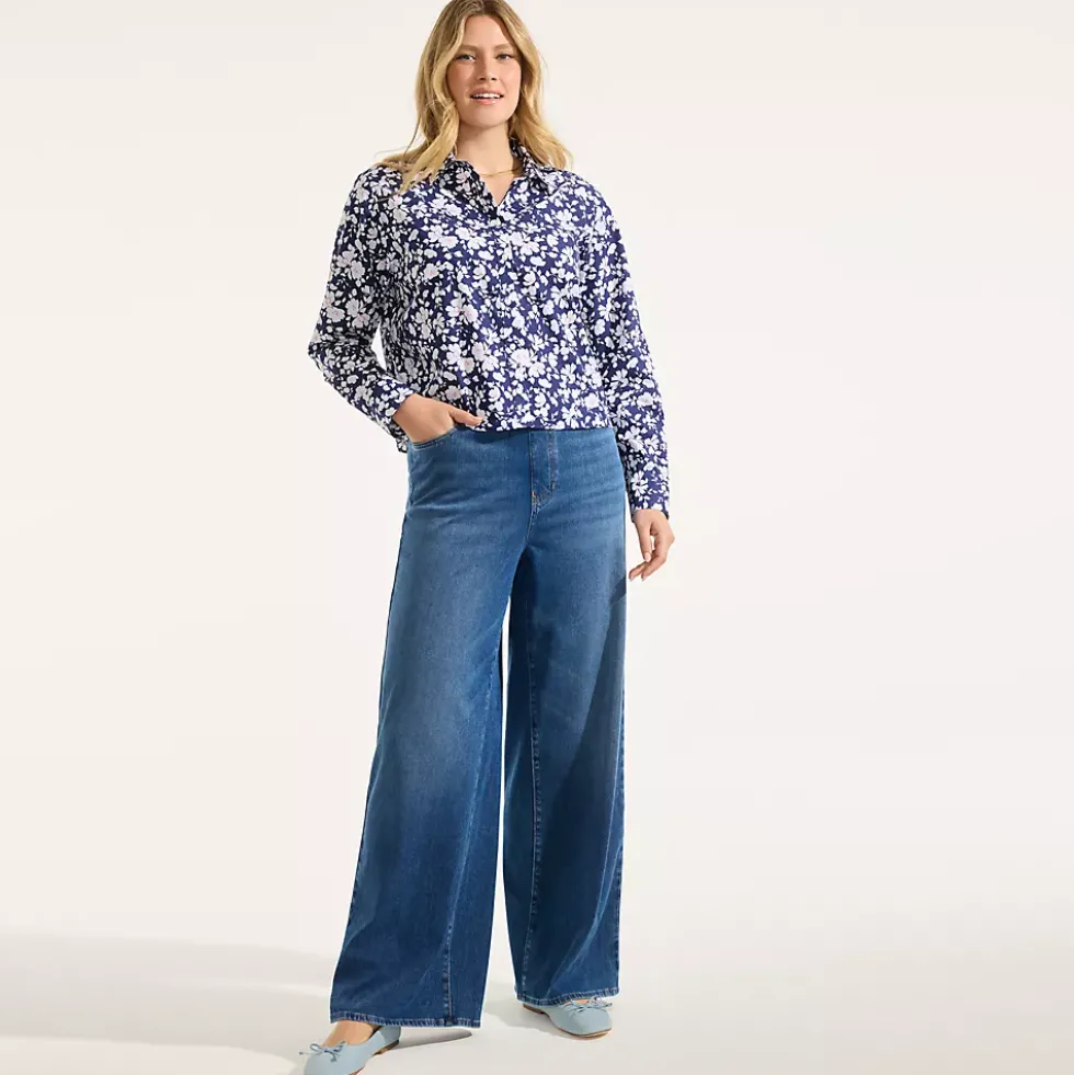 Women's Starfish Denim High Rise Wide Leg Jeans