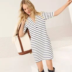 Women's Starfish Elbow Sleeve Polo Dress