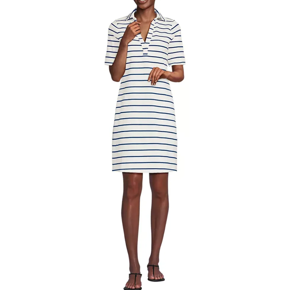 Women's Starfish Elbow Sleeve Polo Dress