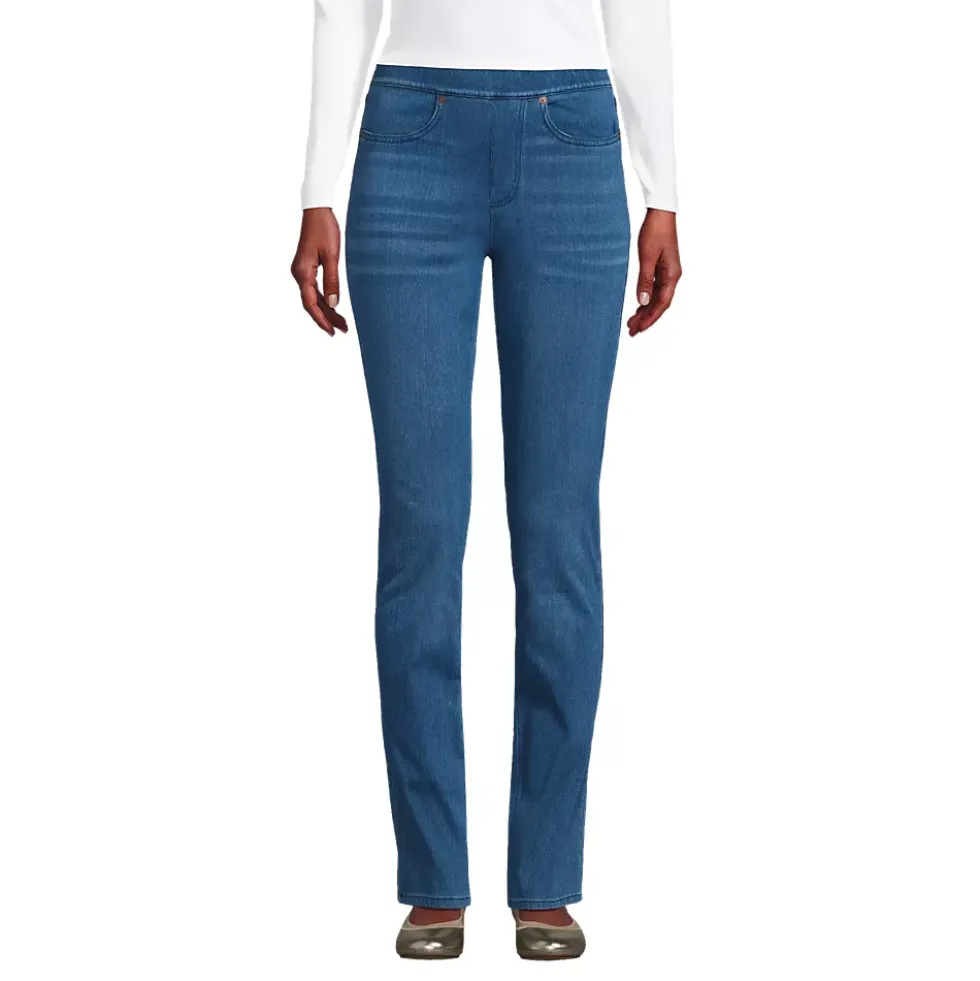 Women's Starfish High Rise Knit Denim Straight Jeans