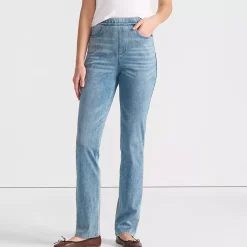 Women's Starfish High Rise Knit Denim Straight Jeans