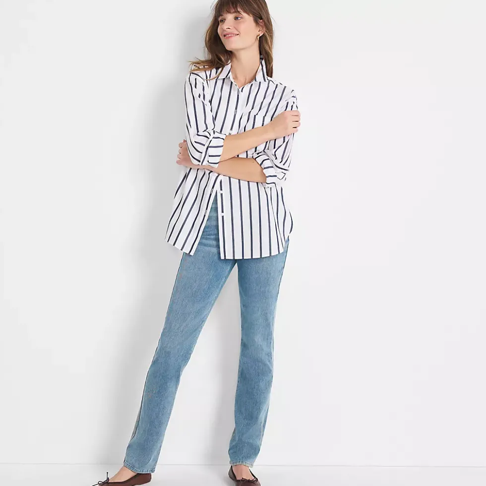 Women's Starfish High Rise Knit Denim Straight Jeans