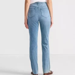 Women's Starfish High Rise Knit Denim Straight Jeans