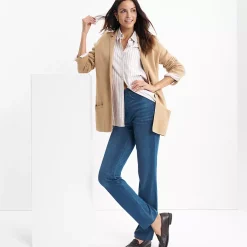 Women's Starfish High Rise Knit Denim Straight Jeans