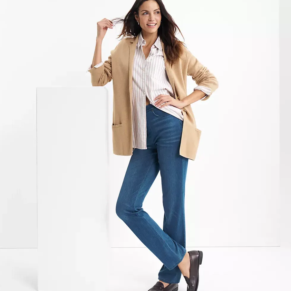 Women's Starfish High Rise Knit Denim Straight Jeans