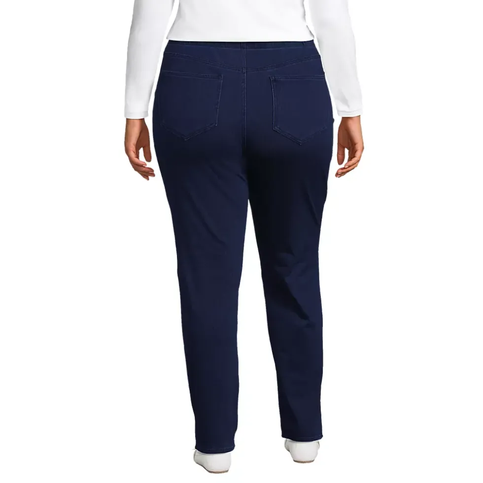 Women's Starfish High Rise Knit Denim Straight Jeans