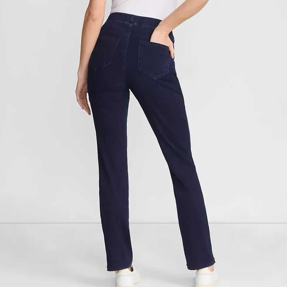 Women's Starfish High Rise Knit Denim Straight Jeans