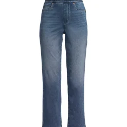 Women's Starfish High Rise Knit Denim Straight Crop Jeans