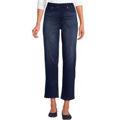 Women's Starfish High Rise Knit Denim Straight Crop Jeans