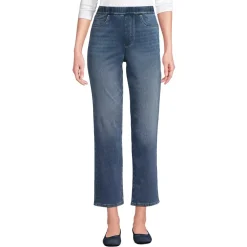 Women's Starfish High Rise Knit Denim Straight Crop Jeans