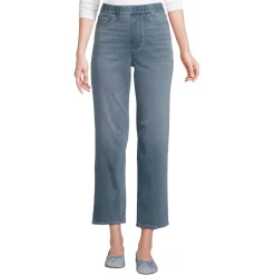Women's Starfish High Rise Knit Denim Straight Crop Jeans