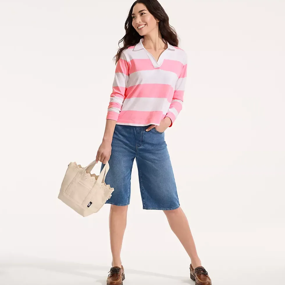 Women's Starfish High Rise Knit Denim 12" Bermuda Shorts