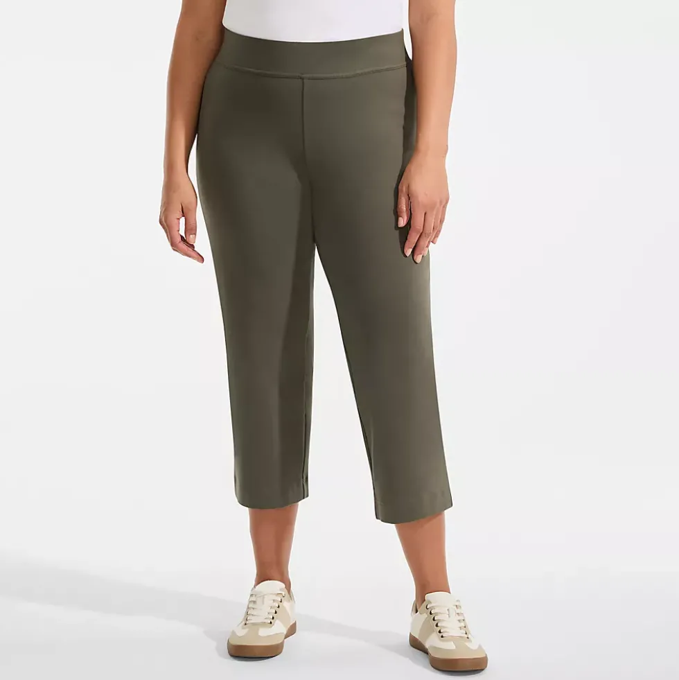 Women's Starfish Mid Rise Pull On Crop Pants