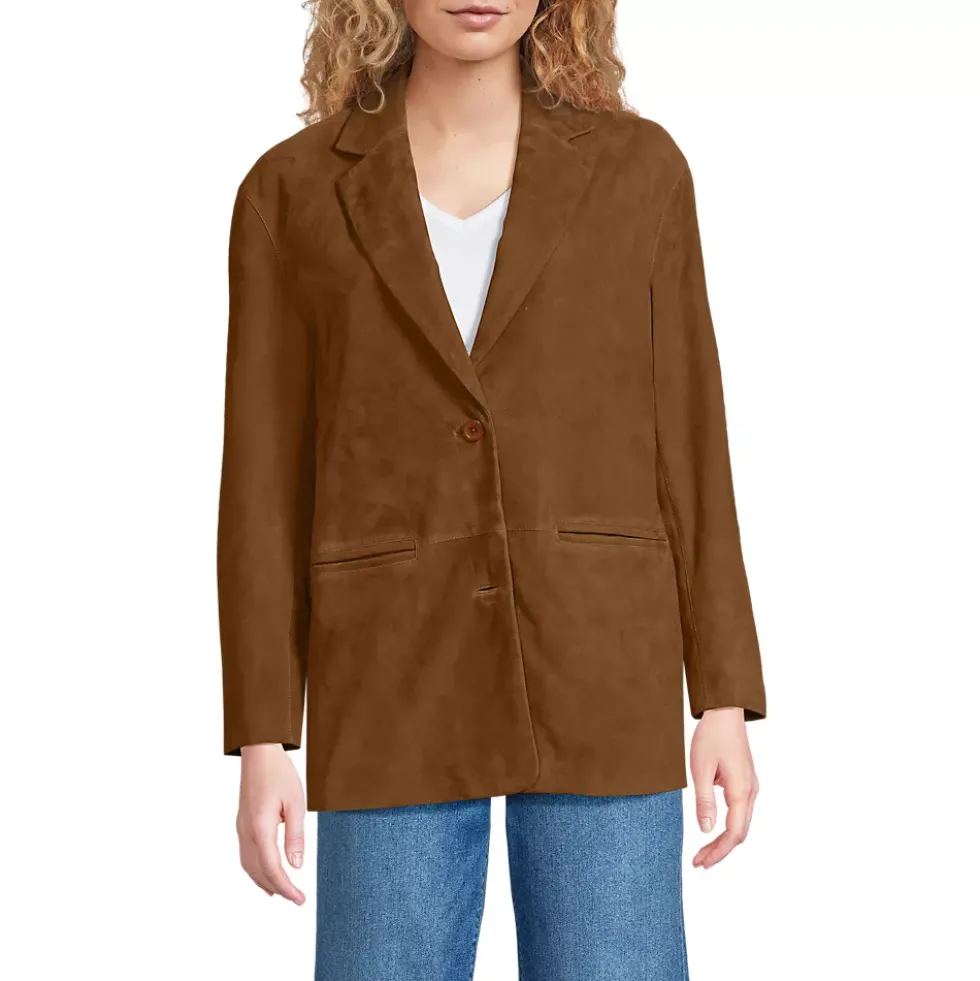 Women's Suede Boyfriend Blazer