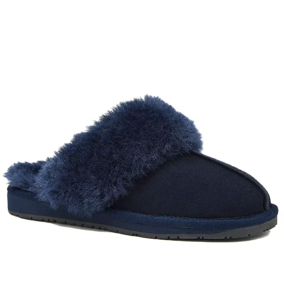 Women's Suede Furry Lined Indoor Outdoor Slippers