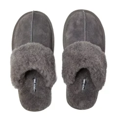 Women's Suede Furry Lined Indoor Outdoor Slippers