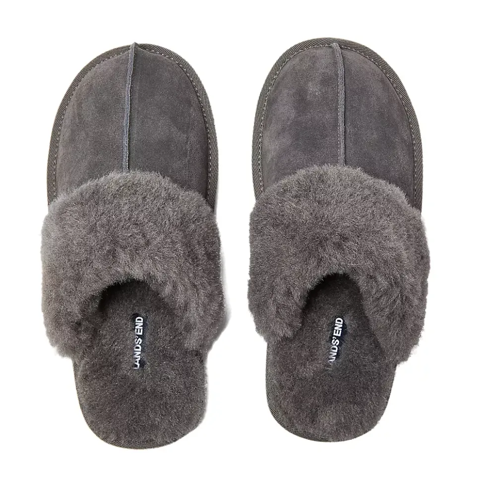 Women's Suede Furry Lined Indoor Outdoor Slippers