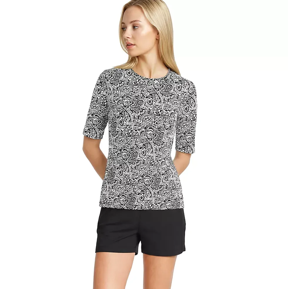 Women's SunShade UPF 50 Elbow Sleeve Rash Guard Swim Tee