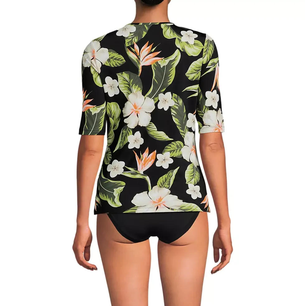 Women's SunShade UPF 50 Elbow Sleeve Rash Guard Swim Tee