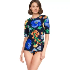 Women's SunShade UPF 50 Elbow Sleeve Rash Guard Swim Tee