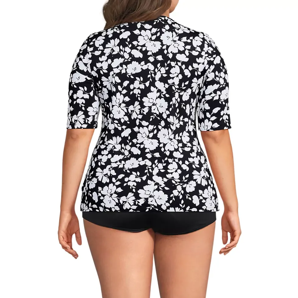 Women's SunShade UPF 50 Elbow Sleeve Rash Guard Swim Tee