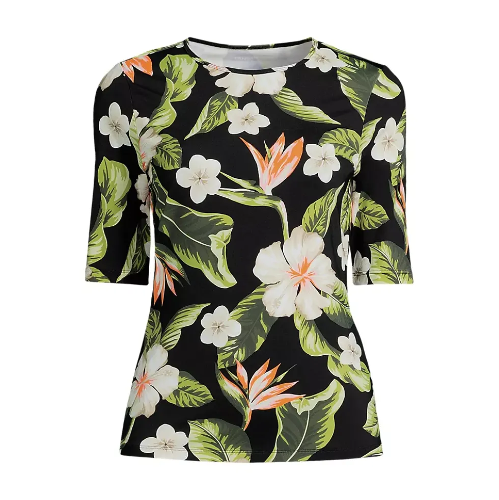 Women's SunShade UPF 50 Elbow Sleeve Rash Guard Swim Tee