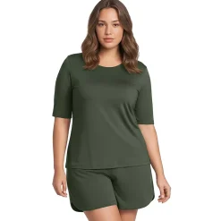 Women's SunShade UPF 50 Elbow Sleeve Rash Guard Swim Tee
