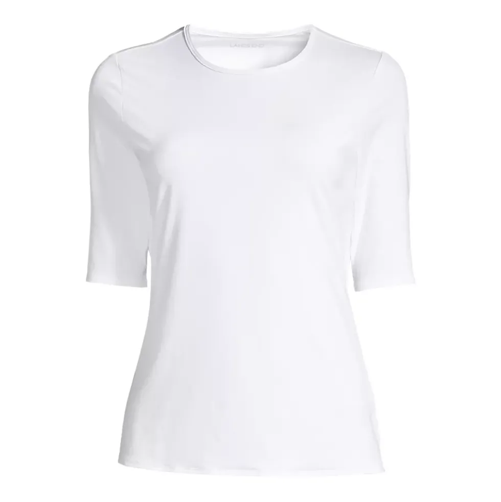 Women's SunShade UPF 50 Elbow Sleeve Rash Guard Swim Tee