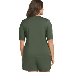 Women's SunShade UPF 50 Elbow Sleeve Rash Guard Swim Tee