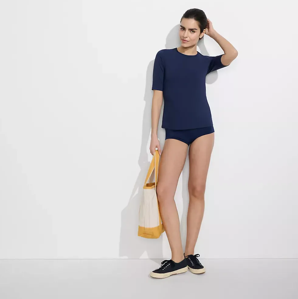 Women's SunShade UPF 50 Elbow Sleeve Rash Guard Swim Tee