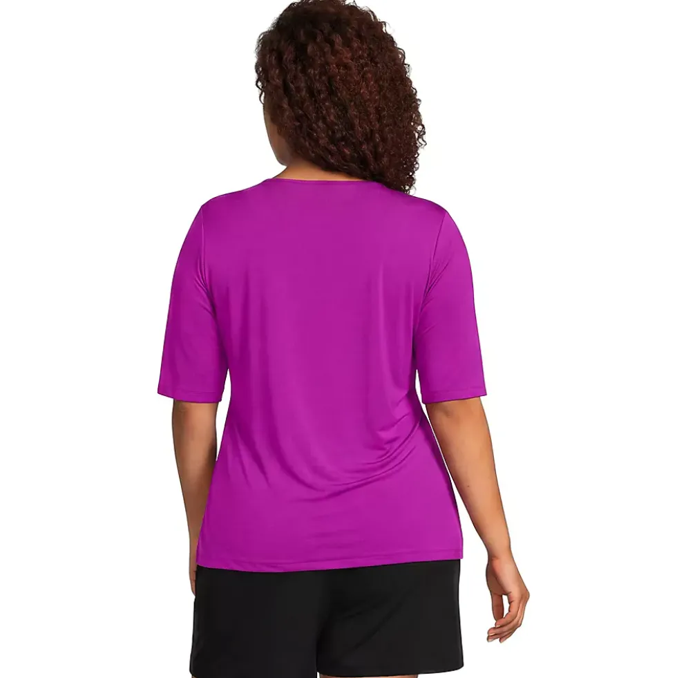 Women's SunShade UPF 50 Elbow Sleeve Rash Guard Swim Tee