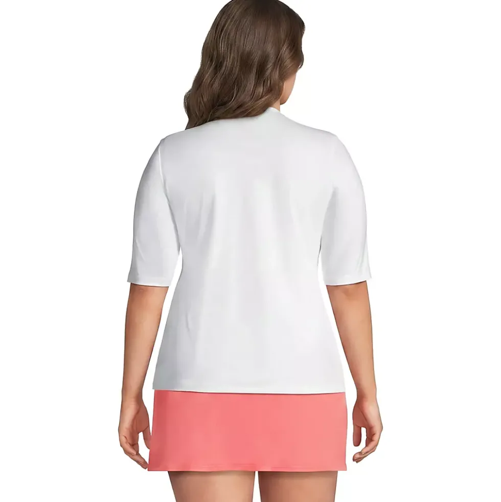 Women's SunShade UPF 50 Elbow Sleeve Rash Guard Swim Tee