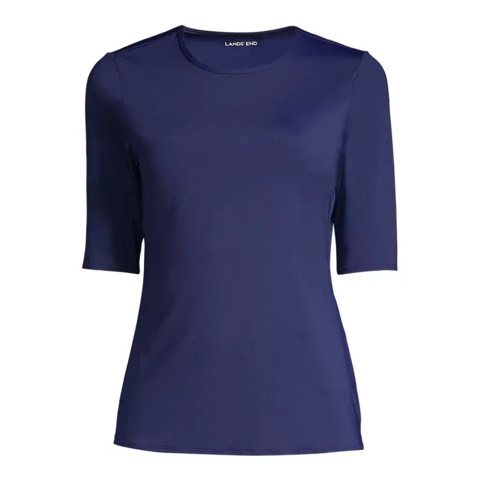 Women's SunShade UPF 50 Elbow Sleeve Rash Guard Swim Tee