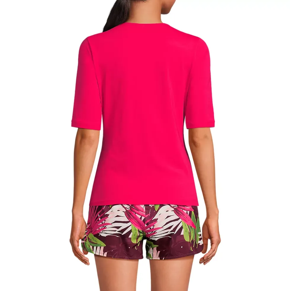 Women's SunShade UPF 50 Elbow Sleeve Rash Guard Swim Tee