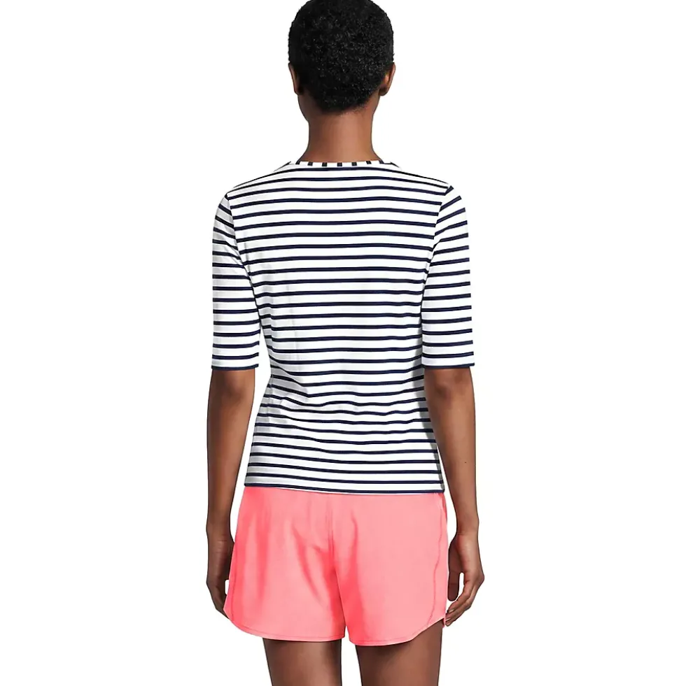 Women's SunShade UPF 50 Elbow Sleeve Rash Guard Swim Tee