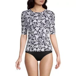 Women's SunShade UPF 50 Elbow Sleeve Rash Guard Swim Tee
