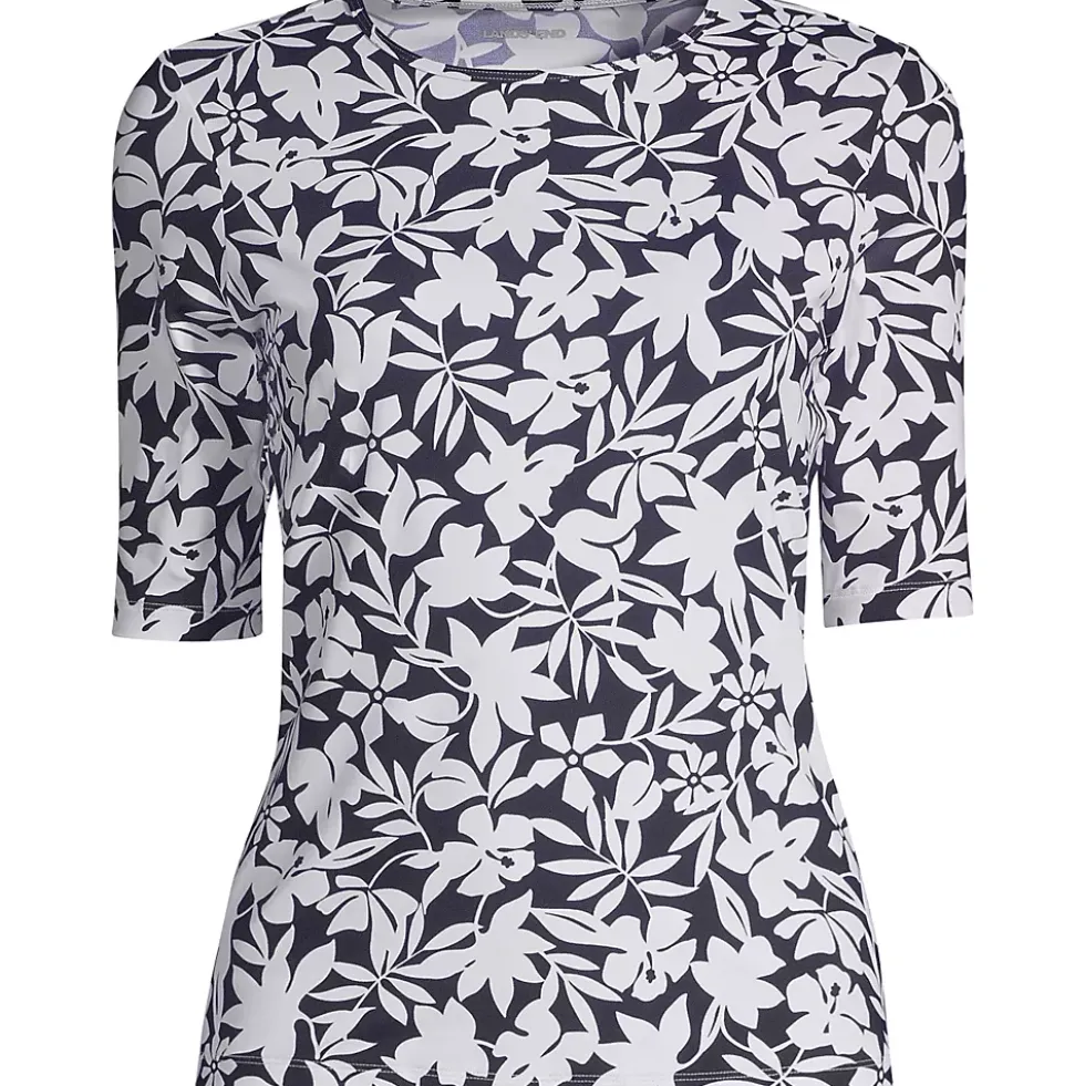 Women's SunShade UPF 50 Elbow Sleeve Rash Guard Swim Tee