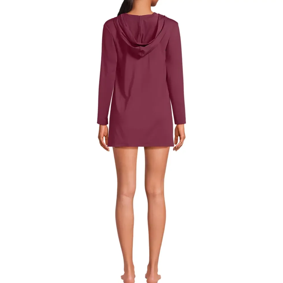 Women's SunShade UPF 50 Hooded Mini Swim Swim Cover-Up Dress