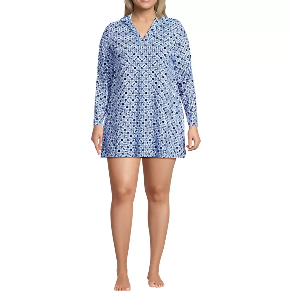 Women's SunShade UPF 50 Hooded Mini Swim Swim Cover-Up Dress