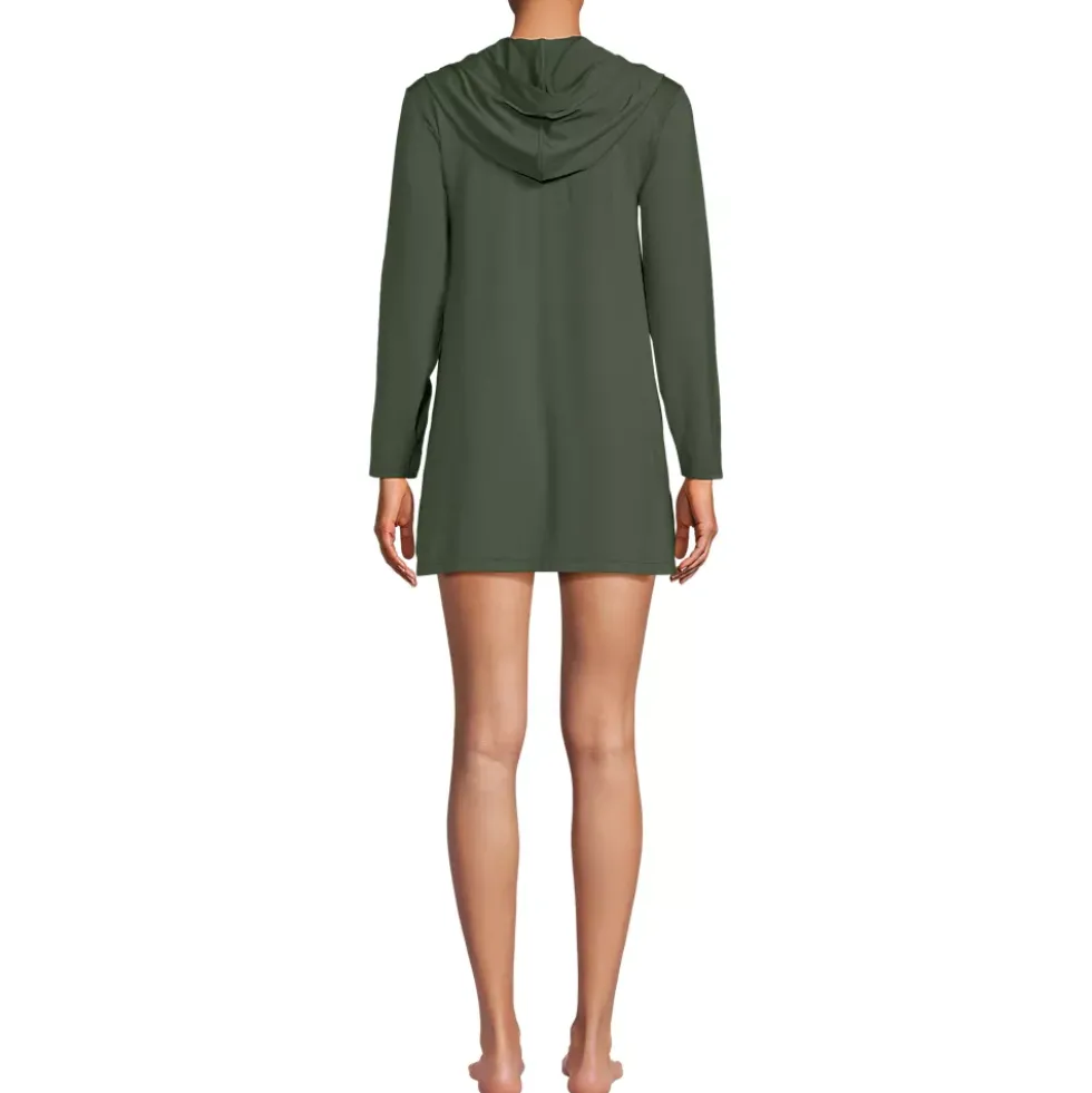 Women's SunShade UPF 50 Hooded Mini Swim Swim Cover-Up Dress