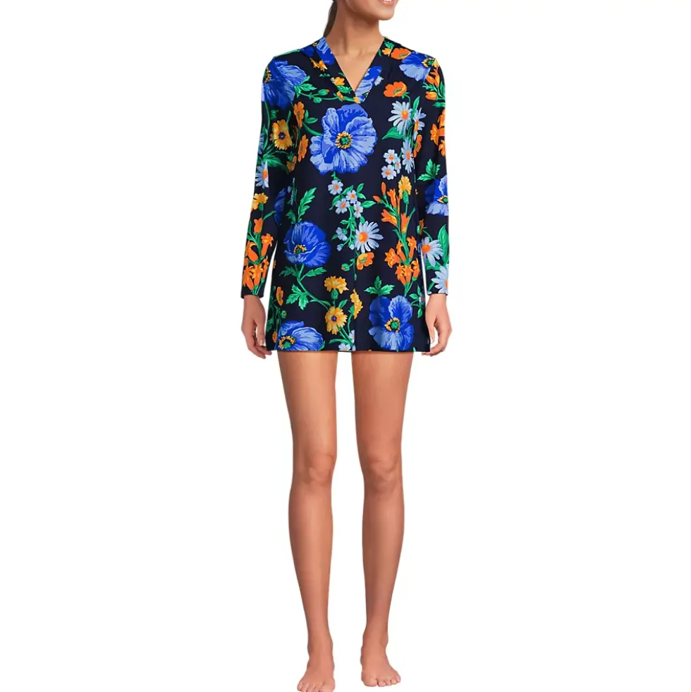 Women's SunShade UPF 50 Hooded Mini Swim Swim Cover-Up Dress