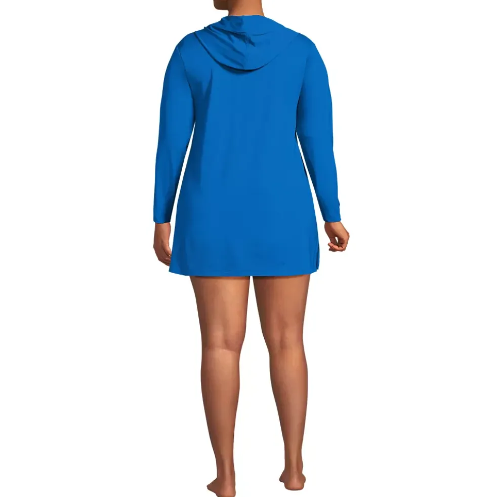Women's SunShade UPF 50 Hooded Mini Swim Swim Cover-Up Dress